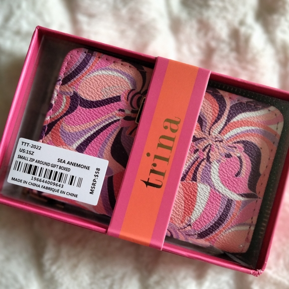 Trina Turk Handbags - Trina Pink and Purple Zip Wallet